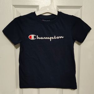 Authentic Champion Boy's Short Sleeve T Shirt Navy Blue in Good Condition!